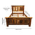 Rustic Solid Wood Queen Size Bed