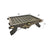 Repurposed Solid Wood Coffee Table with Brass Trim
