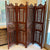 Ornate Four Panel Foldable Wooden Divider Screen 69